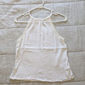 H&M Divided White Textured High Neck Tank, size 4